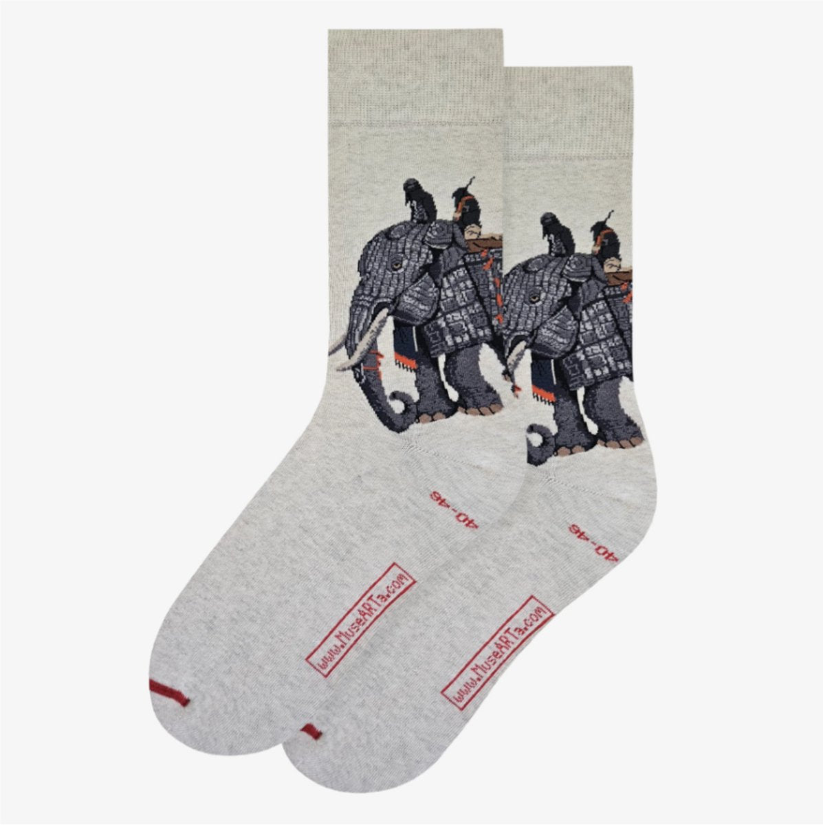 Kunstsokken – Armoured Elephant Royal Armouries – Crème - 1+1verrassings-design sok