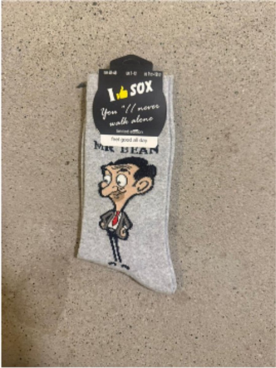 Kunst sokken - I like Socks - Mr. Bean Sokken - Breng Humor naar je Voeten! - 1+1 Gratis, tweede paar verrassingsdesign