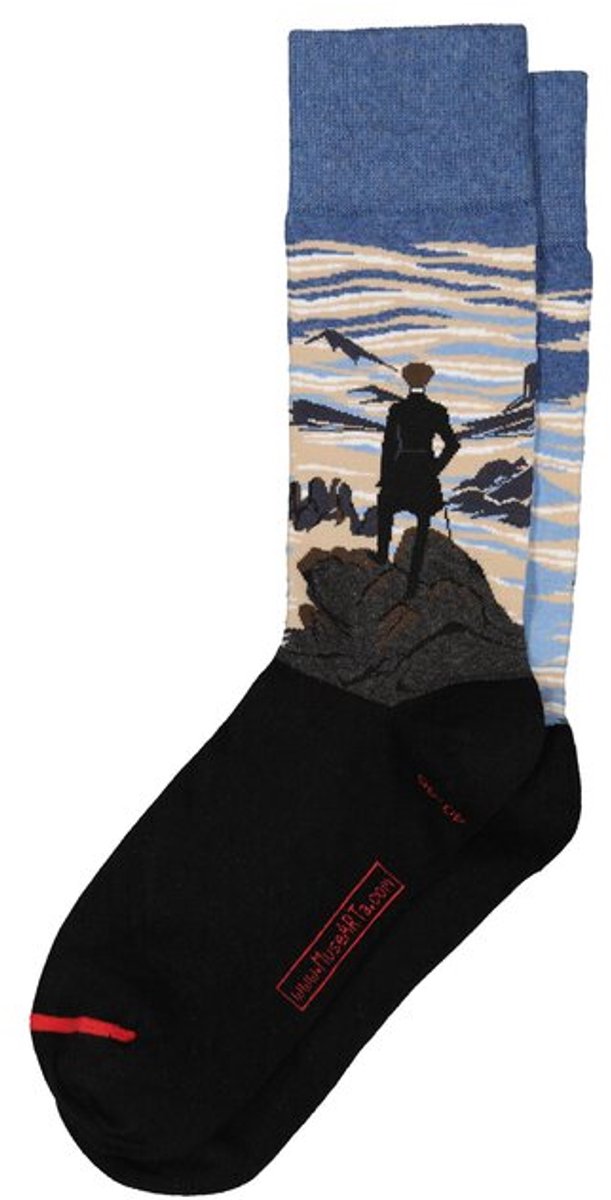 Kunst sokken I like Socks - De Wandelaar boven de nevelen: - Unisex - 1+1 Gratis, tweede paar verrassingsdesign