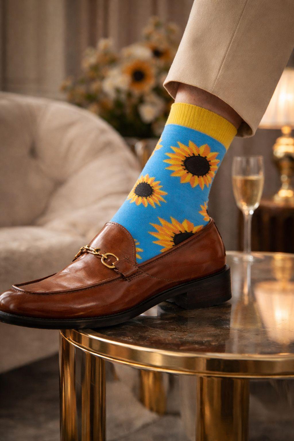 kunstsokken Van Gogh Kunstsokken – Sunflowers & Starry Night – 5 Pack